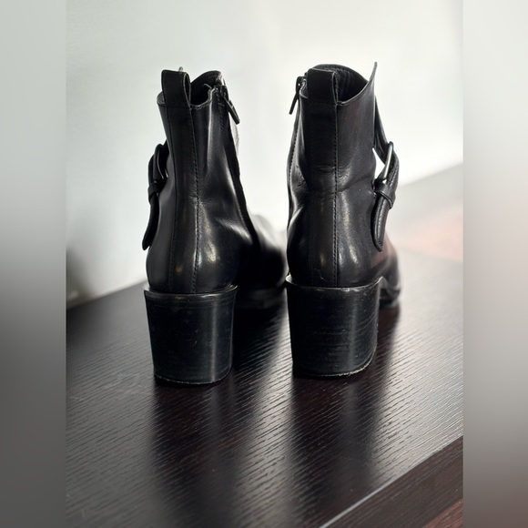 Alexander Wang Black Ankle Boots with Chunky Heel and Strap Detail - Picture 4 of 6
